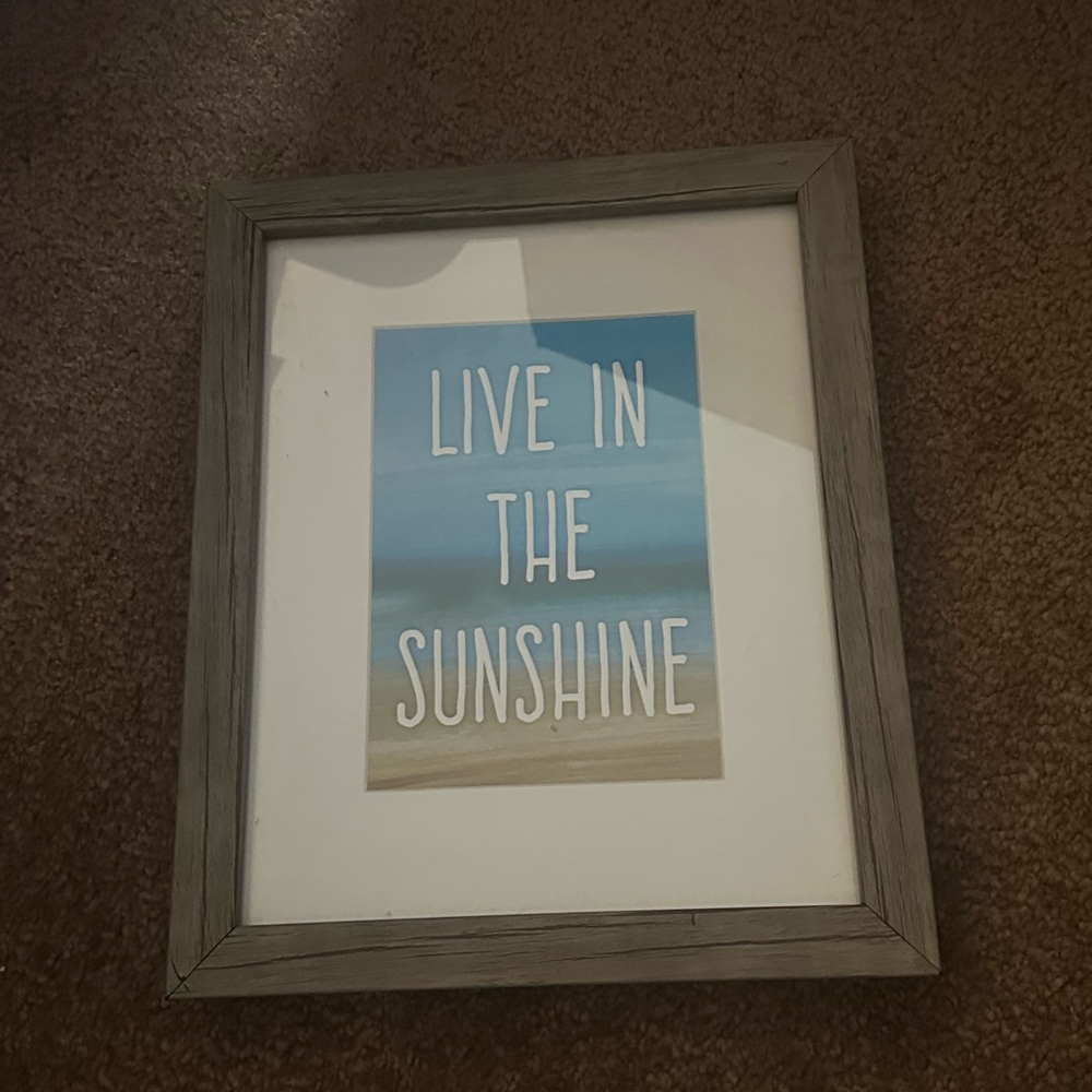 Gray Framed 'Live in the Sunshine' Wall Art